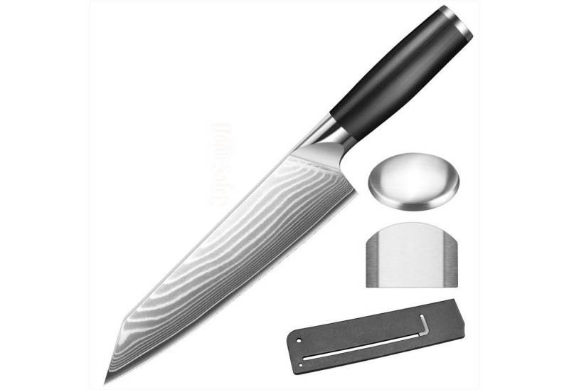 KingLux Damastmesser Damast Küchenmesser aus 67 Lagen Damaststahl Ergonomischer Griff, Damaststahl, Ergonomisch geformt von KingLux