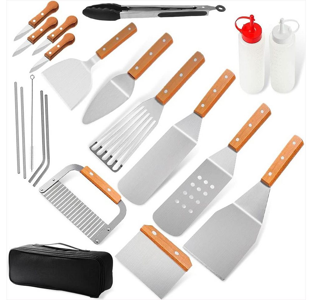 KingLux Grillbesteck-Set 20tlg.BBQ Grillbesteck Set Edelstahl Grillzubehör für Männer Geschenk, (20 tlg) von KingLux