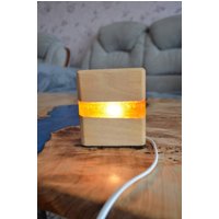 Lampe Lava Aus Epoxidharz Und Holz, Diy Nachtlicht, Dekorative Led Nachtleuchten, 3D Lampe, Tisch Glowing Dekor von KingParacordShop