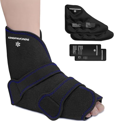 KingPavonini Kühlmanschette Fuß, wiederverwendbare Fuß-Eispackung Kühlbandage für Knöchelverstauchung, Ankle ice Pack wrap Ice Pack for Ankle Hot and Cold Compress (Blau) von KingPavonini