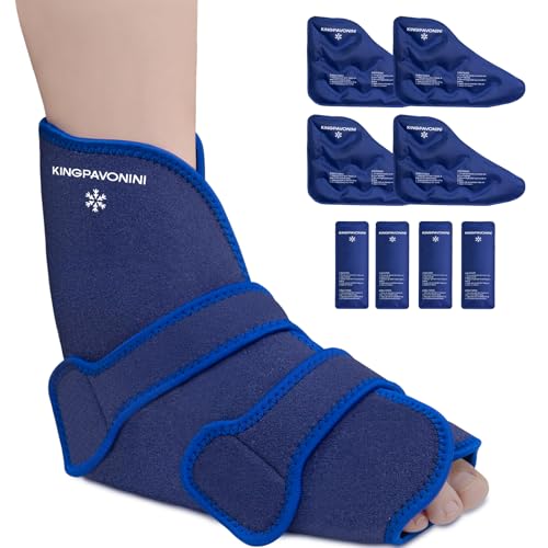 KingPavonini Kühlmanschette Fuß, wiederverwendbare Fuß-Eispackung Kühlbandage für Knöchelverstauchung, Ankle ice Pack wrap Ice Pack for Ankle Hot and Cold Compress (Blau-2) von KingPavonini