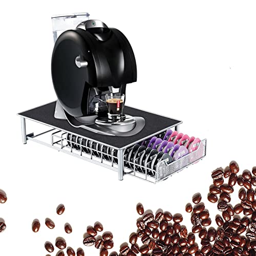 KingSaid Kapselschublade zur Aufbewahrung von 60 Kapseln Tassimo Kapselhalter Schublade Kaffeekapselhalter Kapselspender Halter Kapselständer Kaffeekapseln Schubladenbox mit Anti Vibration rutschfeste von KingSaid