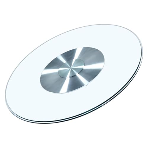 Drehteller für den Esstisch, explosionsgeschütztes gehärtetes Glas, 6 mm dick, klare Glasoberfläche, sichere abgeschrägte Kanten (Größe: 120 cm) von KingWich