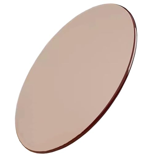 KingWich Braune runde Tischplatte aus gehärtetem Glas, klare Glasoberfläche, Mehrzweck, für Esstisch, Terrasse, Kaffee (Größe: 100 cm) von KingWich