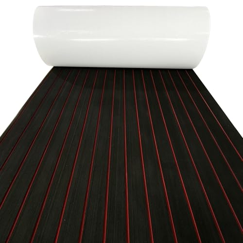 KingWich Eva Teakholzimitat Yacht Anti-Rutsch-Bodenmatte Bootsdeck Rutschfester Selbstklebender Teppich RV Kajak Fußmatte(Size:240x45cm/94''x17.7'') von KingWich