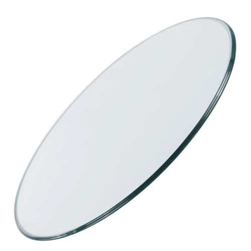 KingWich Runde Tischplatte aus gehärtetem Glas, 6 mm dick, transparente Glasoberfläche, sichere abgeschrägte Kanten, vielseitig einsetzbar für Esstisch, Terrasse, Kaffee, Beistelltisch (Größe: 60 cm) von KingWich