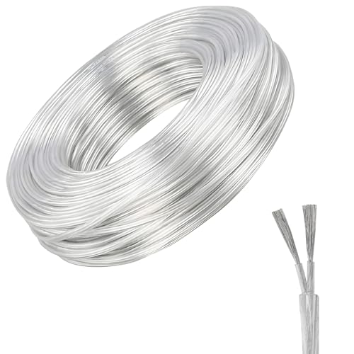 KingYH 1 Stück 10M Schlauchleitung 2 adrig 0,75mm² 300/300V Elektrokabel für Trockenraum Leichte Beanspruchung Strom-Kabel-Transparente von KingYH