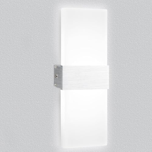 KingYH LED Wandleuchte Innen 12W Moderne Wandlampe Kaltweiß 6500K Acryl Wandbeleuchtung für Flur Belechtung mit Erdungskabel für Schlafzimmer Korridor Wohnzimmer Treppenhaus von KingYH
