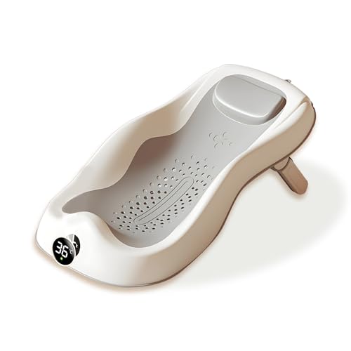 Baby Badewannensitz Mit Thermometer, Für Fast Alle Badewannen Geeignet, Aufhängbar, Höhenverstellbar, Badewannen & -sitze Für Babys, Grau von Kingbar