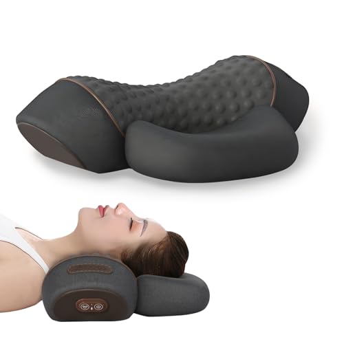 Kingbar Nackenmassagegerät, 3-in-1-Massagekissen, Verstellbares Memory-Schaum-Kissen, Massage- Und Wärmefunktion, Entspannungskissen Für Nacken, Pillow Massage Neck Hump, Black von Kingbar