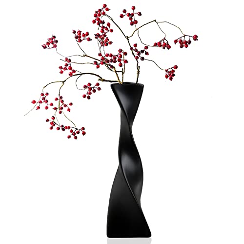 Kingbar Vase Schwarz, Vase Schwarz Matt, Deko Vase & Modern Blumenvase, Vasen Für Pampasgras Hochzeit Tischdeko Fensterbank Deko-deko Flur, Black von Kingbar