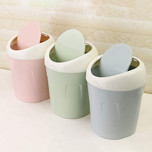 KingbeefLIU Desktop Mini Klappdeckel Home Wohnzimmer Nachttisch Mülleimer Mülleimer Halter Schützen Umwelt Einzigartig Gestaltete Mülleimer Elegant Chic Blau von KingbeefLIU
