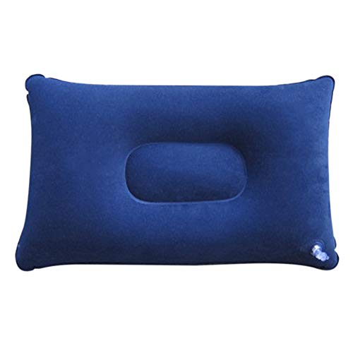 KingbeefLIU Kissen, aufblasbares Kissen, tragbar, PVC, rechteckig, perfekt für Outdoor, Camping, Reisen, Blau von KingbeefLIU
