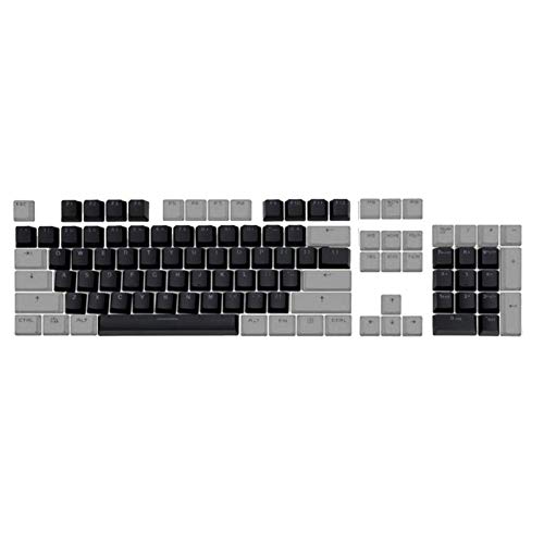 KingbeefLIU Tastenkappe 104 STK. ABS Stilvolle Hintergrundbeleuchtung Tastenkappen Ersatz Für Mechanische Tastatur Zubehör Grau schwarz von KingbeefLIU