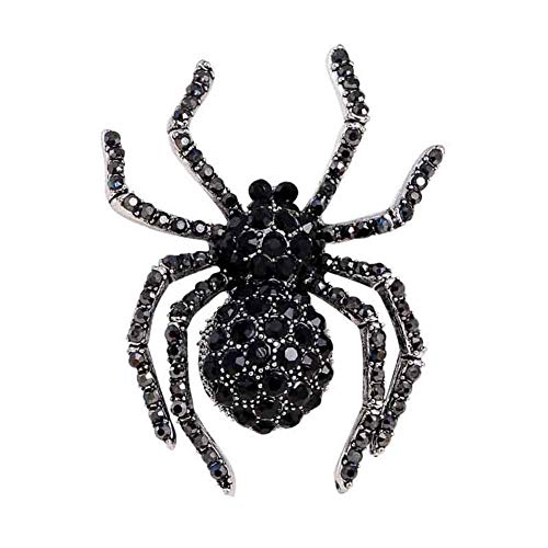 KingbeefLIU Vintage Frauen Strass Eingelegte Spinne Brosche Pin Bag Abzeichen Revers Schmuck Geschenk Elegante Vintage Brosche Schmuck Geschenk Schwarz von KingbeefLIU