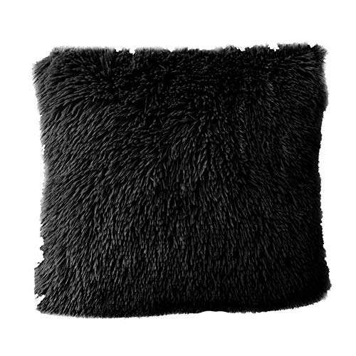 KingbeefLIU Warm Soft Fluffy Throw Kissenbezug Kissen Home Bett Sofa Auto Dekoration Weiche Und Umweltfreundliche Dekoration Schwarz von KingbeefLIU
