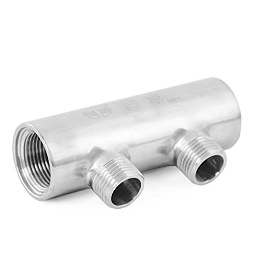 Kingbull 2-Wege-Wasserverteiler aus Edelstahl, Schlauch-Gewinde 2 Positionen, Inline-Schnelladapter Luftschlauch Krümmung Fußbodenheizung System Verteiler Einkopf von GUPOMT