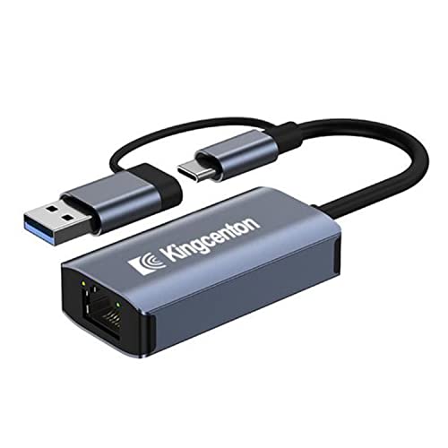 USB C Ethernet Adapter,Kingcenton 2 in 1 USB/USB-C auf RJ45 Gigabit Ethernet LAN Netzwerkadapter, Kompatibel MacBook Pro/Air, iPad Pro/Air, iMac, XPS, Surface Pro, Notebook Laptop usw. USB C Ethernet Adapter,Kingcenton 2 in 1 USB/USB-C auf RJ45 Gigabit Ethernet LAN Netzwerkadapter, Kompatibel MacBook Pro/Air, iPad Pro/Air, iMac, XPS, Surface Pro, Notebook Laptop usw. von Kingcenton