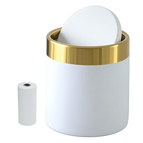 Kleiner Mülleimer mit Deckel (weiß) von Kingchilla