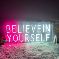 Believe in Yourself Leuchtreklame Benutzerdefinierte Schlafzimmer Hauswanddekor Led-Licht Büroschild Turnhalle Bar Dekor Personalisiertes Geschenk von KingdomNeonArt