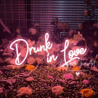 Drunk in Love Neon Leuchtreklame Hochzeit Party Hintergrund Haus Wanddeko Hochzeitsgeschenk Personalisiertes Geschenk Art von KingdomNeonArt