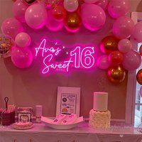 Sweet 16 Neon Schild Benutzerdefiniertes Namensschild 16Th Party Schilder|Geburtstag Art Decor Bester Freund Personalisiertes Geburtstagsgeschenk von KingdomNeonArt