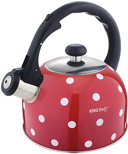 2 Liter Flötenkessel Whistling Kettle Teekanne Wasserkanne Wasserkessel Rot von Kinghoff