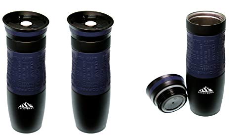 500ml Isolierbecher Travel Mug Thermos Pot Trinkbecher Premium Tasse Schwartz- Blau von Luckyberg
