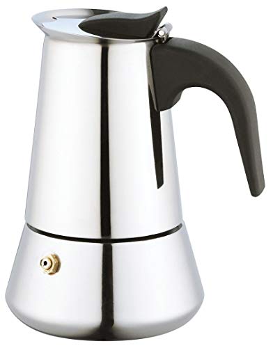 Herdplatte Edelstahl Espresso Moka Kaffeemaschine Kaffeemaschine Perkolator 9 Tassen 12 Tassen silber von Kinghoff