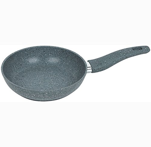 KingHoff Induktionsbereit Edelstahl Bratpfanne Marmorierte Pfanne Schmorpfanne Verschiedene Durchmesser 20 24 28 cm Grau (28 cm) von Kinghoff