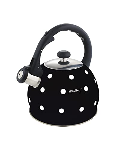 Kinghoff 2 Liter Retro Flötenkessel Whistling Kettle Pfeifkessel Teekanne Pfeifenkessel Wasserkessel Schwaz von KING HOFF