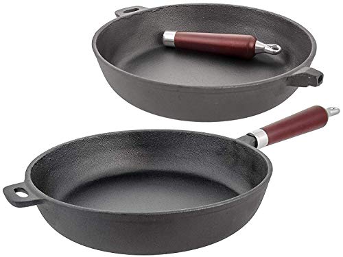 Kinghoff Hochwertige Premium-Gusseisen-Bratpfanne Master Class Non Stick mit abnehmbarem Griff. Sehr Solider, Stabiler Eisenguss (20 cm) von KINGHOFF