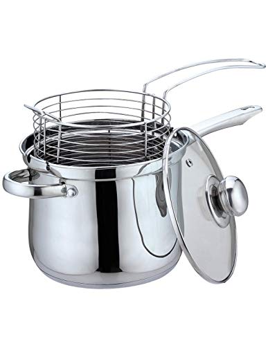 Ø18cm Topf mit Korb Friteuse 3,6L Fritierpfanne Pommestopf Karbontopf KH-4581 von KING HOFF