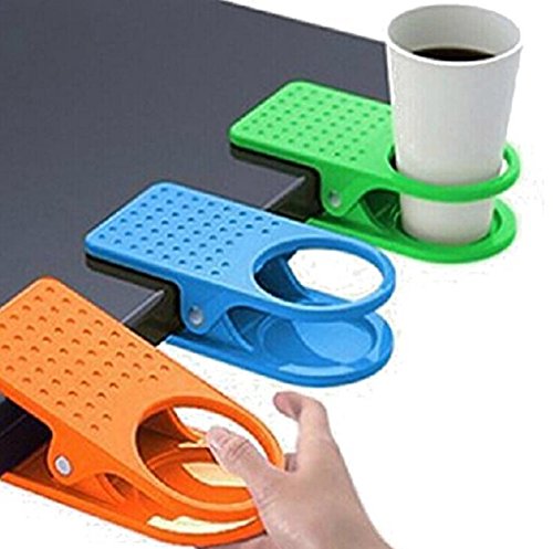 kingken 2 mit Kunststoff-Clip für Tisch mit Becherhalter Clamp Keeper, Zubehör (zufällige Farbe) von Kingken