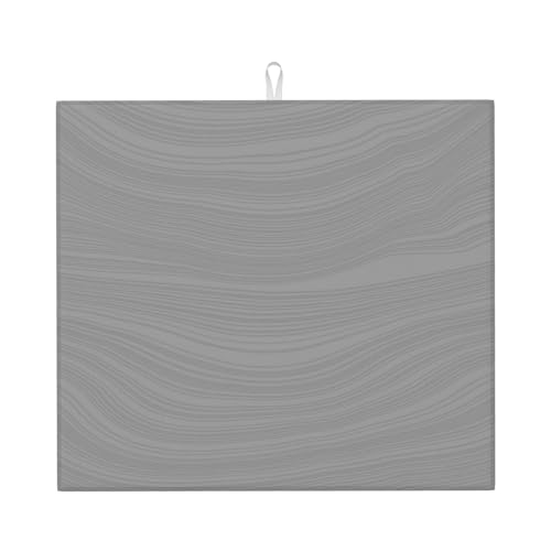 Kingmate Abtropfmatte -Geschirr Trocknungsmatte mit Leaves Motiv, Mikrofaser Küchenunterlage (Flowing Lines Motiv, 46×41cm) von Kingmate