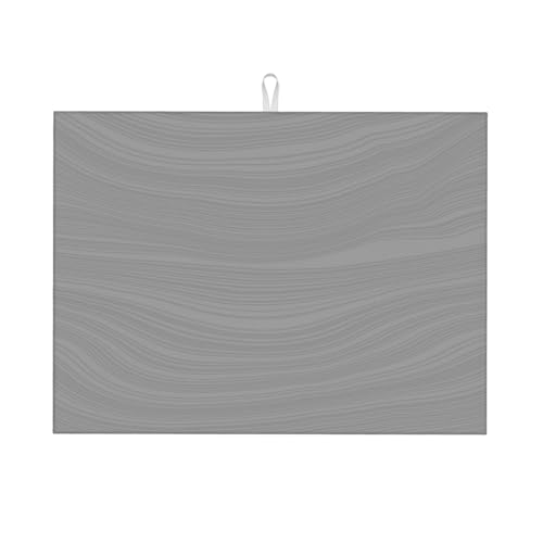Kingmate Abtropfmatte -Geschirr Trocknungsmatte mit Leaves Motiv, Mikrofaser Küchenunterlage (Flowing Lines Motiv, 46×61cm) von Kingmate
