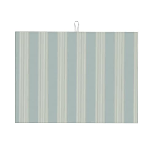 Kingmate Abtropfmatte -Geschirr Trocknungsmatte mit Leaves Motiv, Mikrofaser Küchenunterlage (Linien Motiv, 46×61cm) von Kingmate