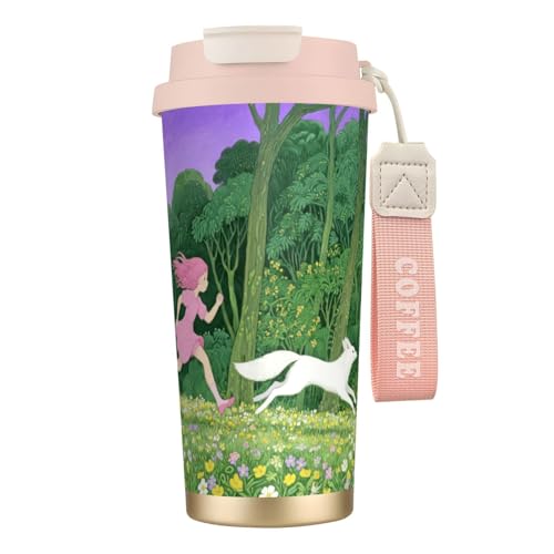 Kingmate Thermobecher 500ml mit Strohhalm & Deckel–Kaffeebecher Thermo to Go auslaufsicher, Doppelwand Isolierbecher aus 317 Edelstahl–Thermo Kaffeebecher für Büro, Reise & Camping von Kingmate