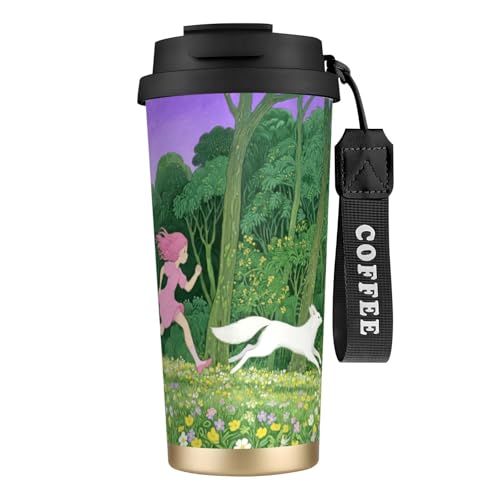 Kingmate Thermobecher 500ml mit Strohhalm & Deckel–Kaffeebecher Thermo to Go auslaufsicher, Doppelwand Isolierbecher aus 319 Edelstahl–Thermo Kaffeebecher für Büro, Reise & Camping von Kingmate