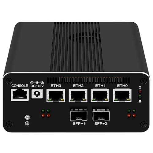 13th Gen Firewall Micro Appliance, 2x10G SFP, 6X i226 2.5G LAN Fanless Mini PC Intel i5 1240P, No DDR5 No SSD, 4* USB, HDMI, DP, BIOS, AES-NI VPN Router Support pfsense Openwrt, WiFi Slot von KingnovyPC