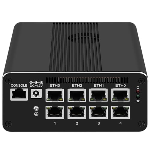 13th Gen Firewall Micro Appliance, 8X i226 2.5G LAN Fanless Mini PC Intel Intel U300E, 32GB DDR5 1TB SSD, 4* USB, HDMI, DP, BIOS, AES-NI VPN Router Support pfsense Openwrt, WiFi Slot von KingnovyPC