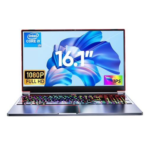 16.1" IPS HD Gaming Laptop, Intel i9-10885H Windows 11 Notebook Computer with Nvidia GeForce GTX 1650, 8GB RAM 256GB SSD, USB3.0 l Type-C l HDMI l Fingerprint Lock l Backlit Keyboard von KingnovyPC