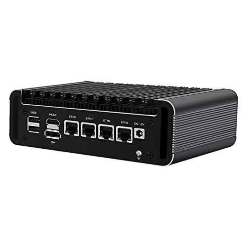 Intel N5105 Micro Firewall Appliance, Mini-PC, VPN, Router-PC, 4 x Intel 2.5GbE I226-V LAN, Typ-C, TF, HDMI2.0, DP1.4, USB3.0/2.0, 32GB RAM 1TB NVMe SSD von KingnovyPC