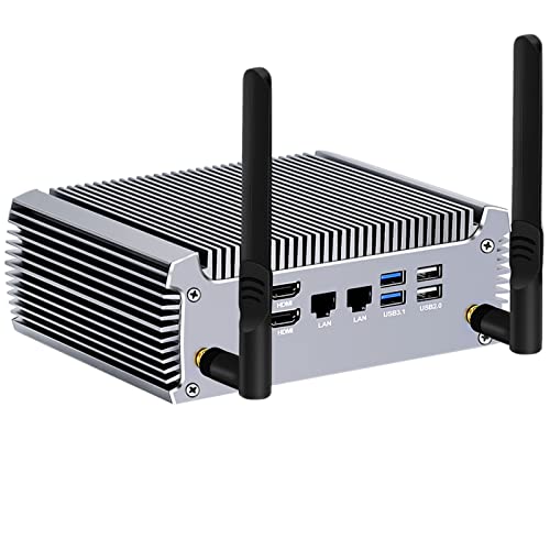 KingnovyPC 4K Lüfterloser Mini-PC, AMD Ryzen 5 4500U 6 Core, Win 11 Pro Mini Desktop Computer @60Hz Output, WiFi 6 BT5.2, 2*HDMI, 5*USB, Gaming Office Home, 16GB DDR4 256GB Pcle3.0 von KingnovyPC