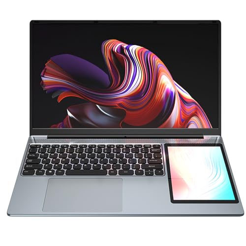 KingnovyPC Dual Screen Laptop, 15.6 Zoll 1920 x 1080 IPS Screen, 7 Zoll Touchscreen, Intel Celeron N5095 Notebook Windows 11 Pro, 16GB DDR4 1TB SSD, Frontkamera, USB, Type-C, Mini HDMI, AC WIFI BT4.2 von KingnovyPC