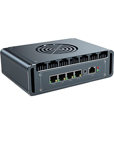 KingnovyPC Firewall Micro Appliance, 4 LAN i226-V 2.5G Core i7 1265U Mini PC with Fan,Barebone,USB,HDMI,DP, AES-NI VPN Router Openwrt, Compatible with pfSense/OPNsense von KingnovyPC