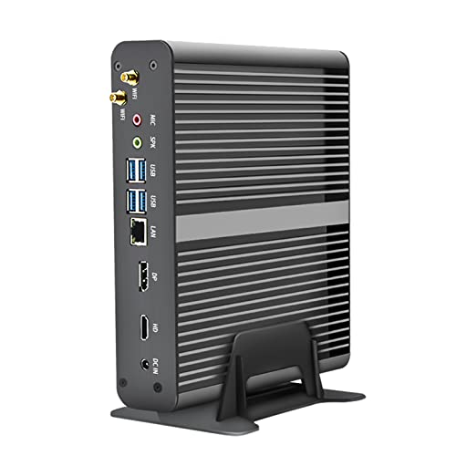 Lüfterloser Mini Desktop PC Industrie Computer Intel Core i7 1165G7 Windows 11 Pro, 16GB Ram 256GB SSD HDMI DP 8*USB 2.4G+5G Dual WiFi,Industrieller Barebone Mini Desktop Computer von KingnovyPC