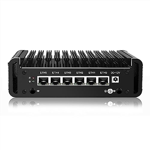 Micro Firewall Appliance, Mini PC, VPN, Router PC, Intel J6412, AES-NI, Fanless, 6 x Intel 2.5GbE I226-V LAN, 16GB RAM 256GB SSD von KingnovyPC