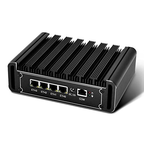 Micro Firewall Appliance, Pentium Gold 7505 Mini PC, 16GB RAM 128GB SSD, VPN, Router PC, 4 x Intel 2.5GbE I225-V LAN, DP, HDMI, AES-NI von KingnovyPC