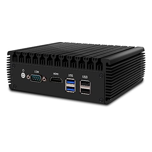 Upgrade N5105 Industrieller Mini-Computer, 32GB DDR4 1TB NVMe SSD, 6 Intel 2.5Gbe i226-v LAN, 4 Kerne 4 Threads bis zu 2.9GHz, Unterstützung AES-NI Fanless Firewall Appliance von KingnovyPC